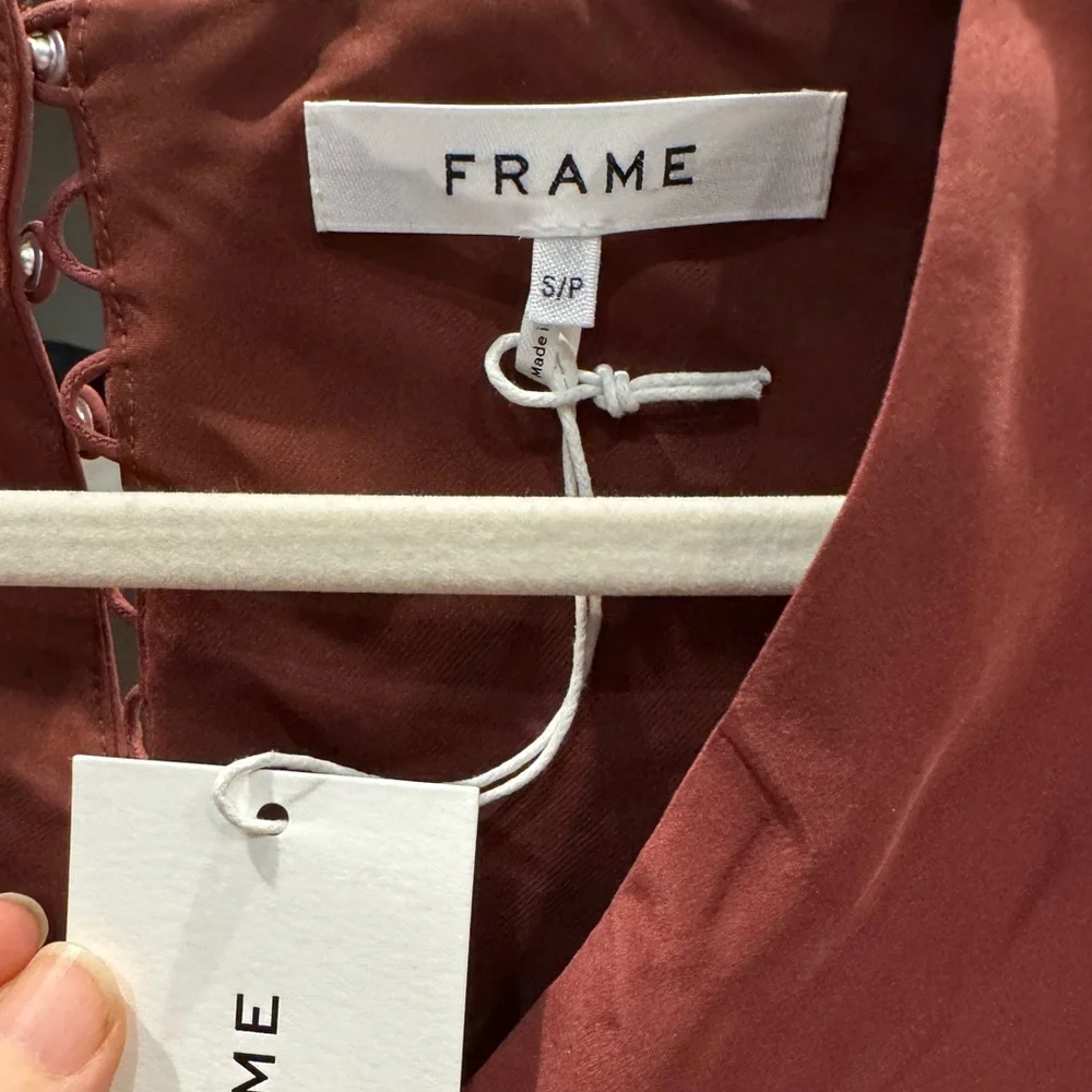 Frame Silk Blouse in Sable - Picture 6 of 7